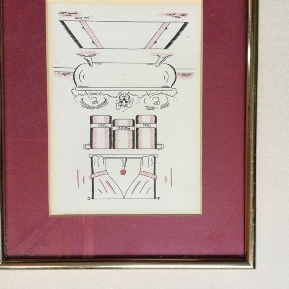 Framed funny print O.K. NOGGINS by JAN 1990 PASS-TIME Creations - Picture 2 of 4